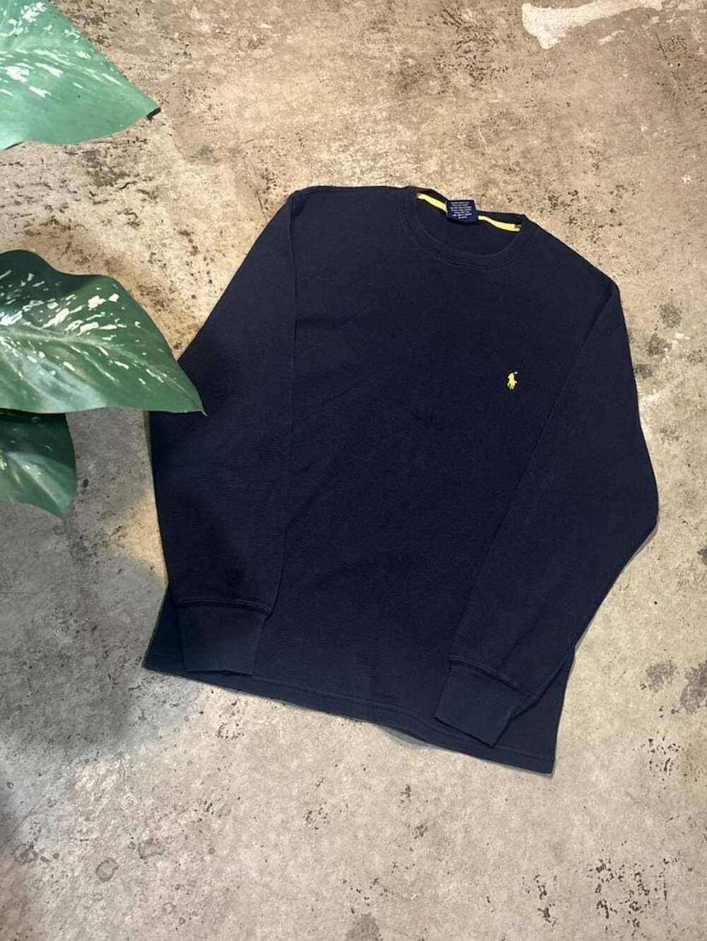 Polo Ralph Lauren Sleepwear Thermal Crew Neck Long Sleeve Tee Medium Navy